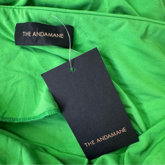 NEW The Andamane x REVOLVE Linda Ruched Mini Dress Green Size 42 / Medium - Picture 6 of 8